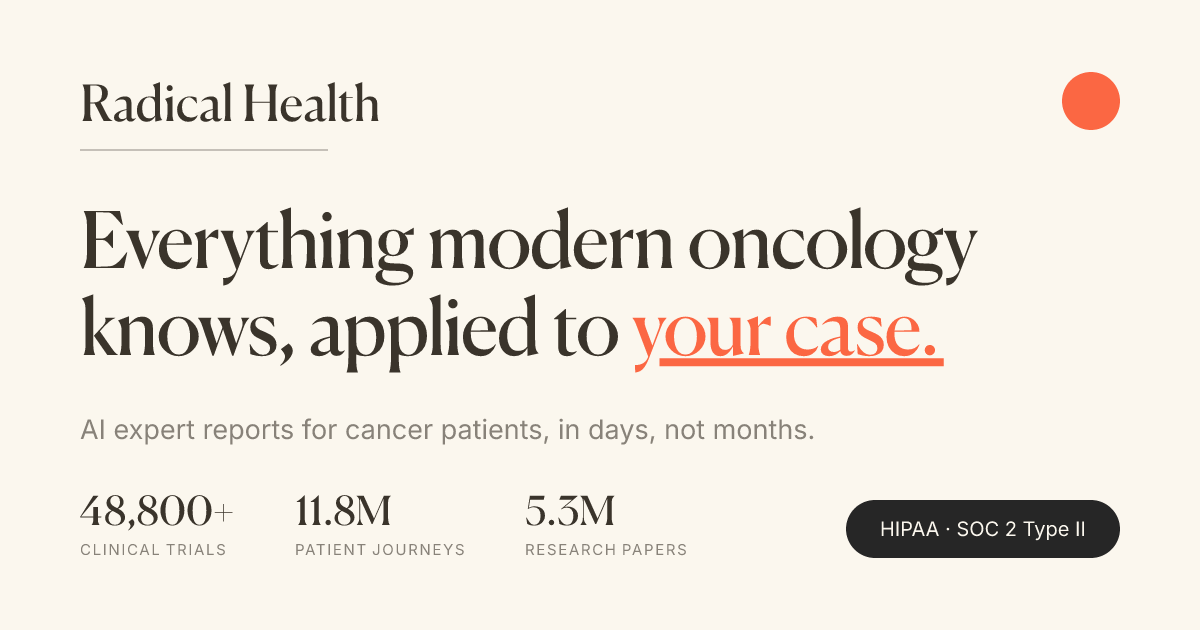 Radical Health - AI expert reports for cancer patients